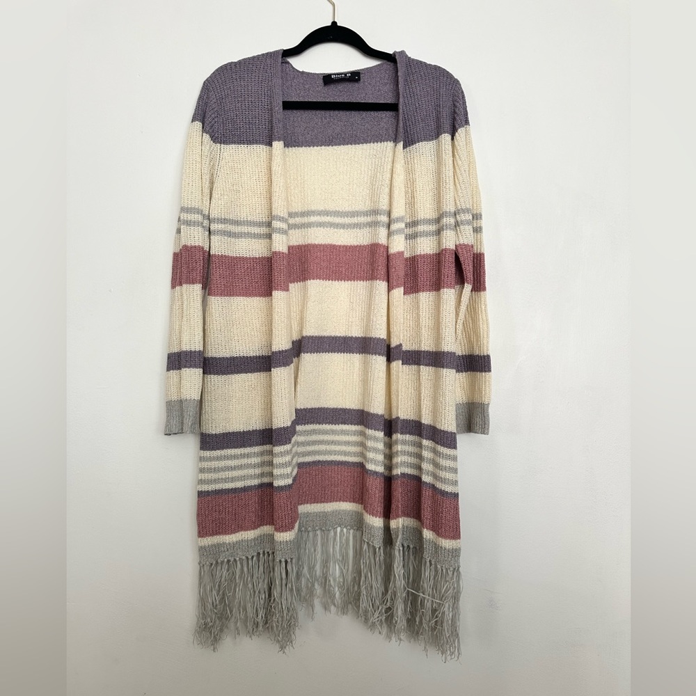 Blue B Collection Cozy Multi Colored Striped Cardigan